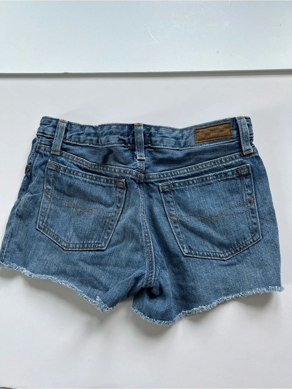 Ralph Lauren Blue Denim Frayed Hem Jean Shorts